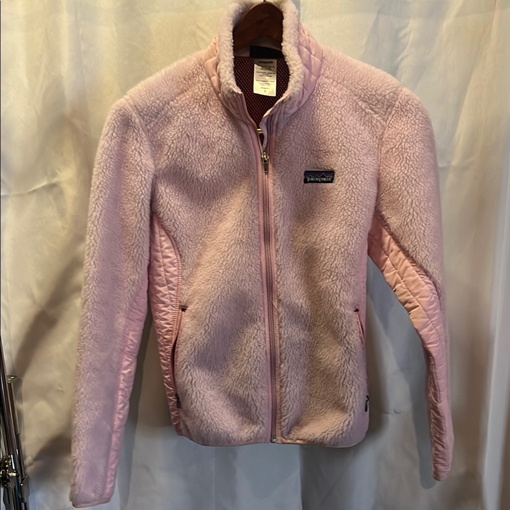 Patagonia Pink Teddy Jacket Plush Fleece Warmth